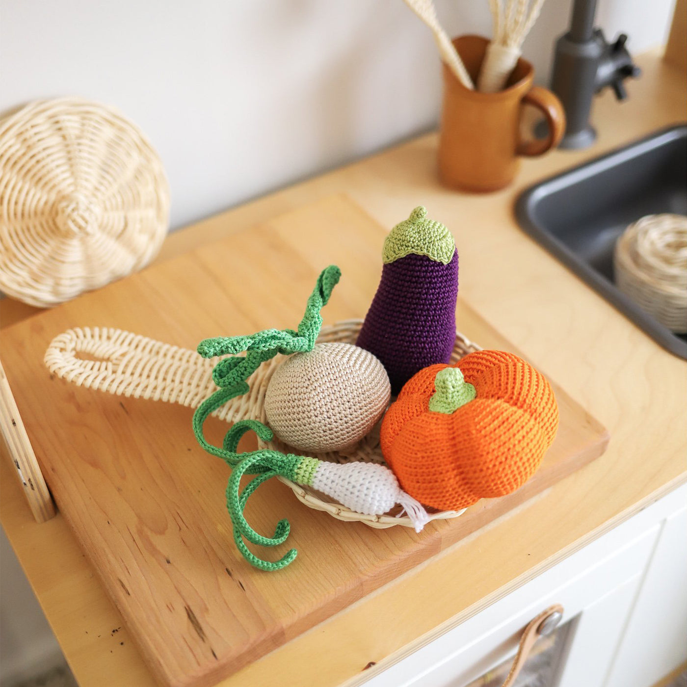 Garden Vegetable Toy set 1 - 4 handmade pieces