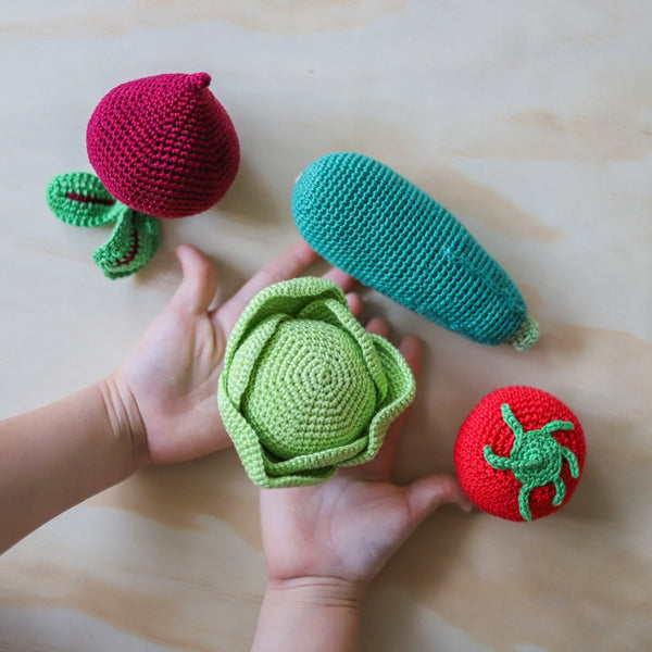 Garden Vegetable Toy Set 3 - 4 handmade pieces