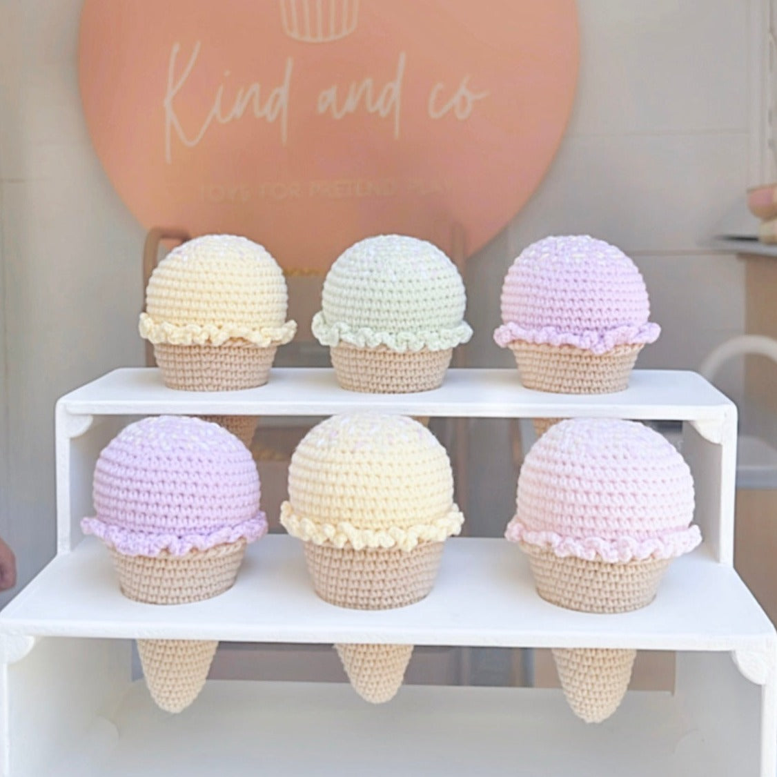 Pastel Sprinkle Ice Creams | Handmade, 4 piece set
