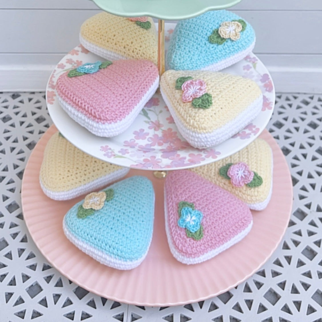 High Tea Party crochet cakes | Handmade, 3 pieces